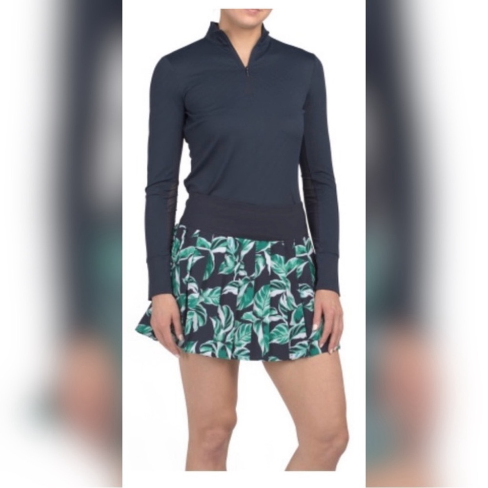Tommy Bahama Navy Top with Green Leaf Print Skort
